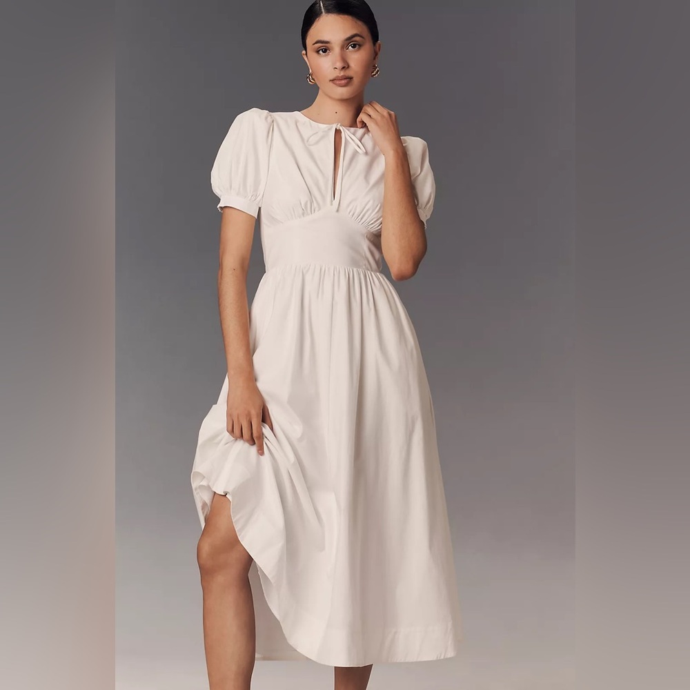 Reformation Noor Puff-Sleeve Midi Dress